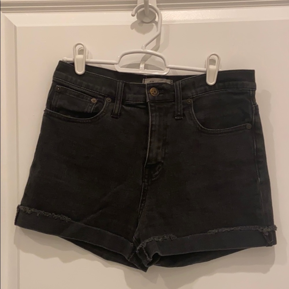 Madewell black denim shorts size 27